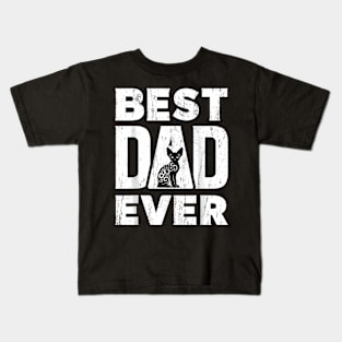 Best Dad Ever Father's Day Devon Rex Cat  Owner Kids T-Shirt